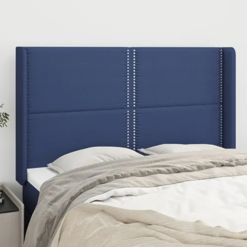 Uzglavlje s ušima plavo 147x16x118/128 cm od tkanine - Plava 147 x 16 x 118/128 cm Cijena