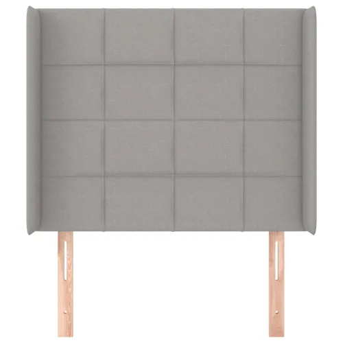 Uzglavlje s ušima svjetlosivo 83x16x118/128 cm od tkanine - Svjetlosiva 83 x 16 x 118/128 cm Cijena