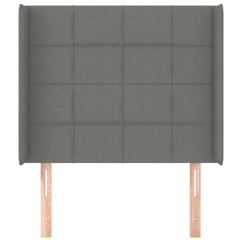 Uzglavlje s ušima tamnosivo 93x16x118/128 cm od tkanine - Tamno siva 93 x 16 x 118/128 cm Cijena