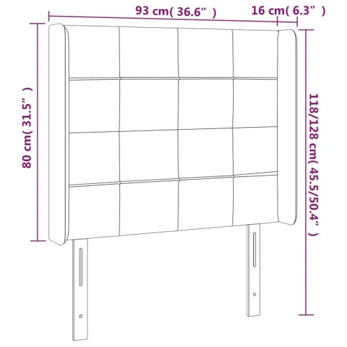 Uzglavlje s ušima tamnosmeđe 93x16x118/128 cm od tkanine - Tamno smeđa 93 x 16 x 118/128 cm 1 Tamno smeđa Cijena