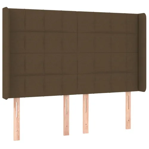 Uzglavlje s ušima tamnosmeđe 147x16x118/128 cm od tkanine - Tamno smeđa 147 x 16 x 118/128 cm Cijena
