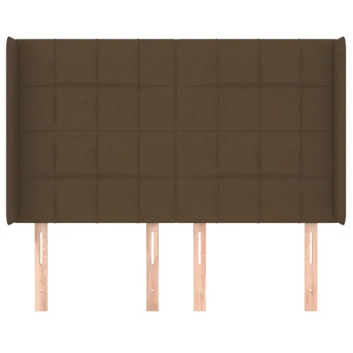 Uzglavlje s ušima tamnosmeđe 147x16x118/128 cm od tkanine - Tamno smeđa 147 x 16 x 118/128 cm Cijena