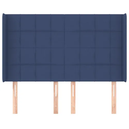Uzglavlje s ušima plavo 147x16x118/128 cm od tkanine - Plava 147 x 16 x 118/128 cm Cijena