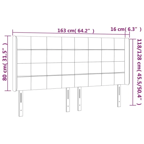 Uzglavlje s ušima tamnosmeđe 163x16x118/128 cm od tkanine - Tamno smeđa 163 x 16 x 118/128 cm 1 Tamno smeđa Cijena