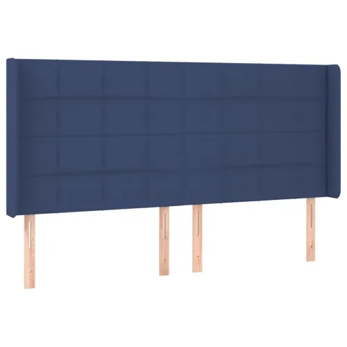 Uzglavlje s ušima plavo 183x16x118/128 cm od tkanine - Plava 183 x 16 x 118/128 cm Cijena