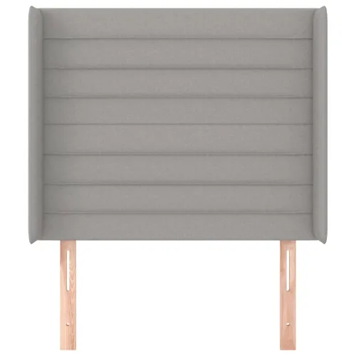 Uzglavlje s ušima svjetlosivo 83x16x118/128 cm od tkanine - Svjetlosiva 83 x 16 x 118/128 cm Cijena