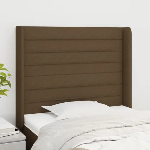 Uzglavlje s ušima tamnosmeđe 83x16x118/128 cm od tkanine - Tamno smeđa 83 x 16 x 118/128 cm Cijena