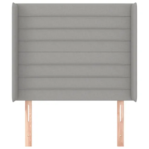 Uzglavlje s ušima svjetlosivo 93x16x118/128 cm od tkanine - Svjetlosiva 93 x 16 x 118/128 cm Cijena
