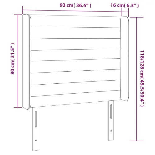 Uzglavlje s ušima svjetlosivo 93x16x118/128 cm od tkanine - Svjetlosiva 93 x 16 x 118/128 cm Cijena