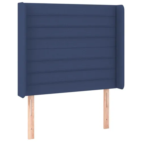 Uzglavlje s ušima plavo 93x16x118/128 cm od tkanine - Plava 93 x 16 x 118/128 cm Cijena