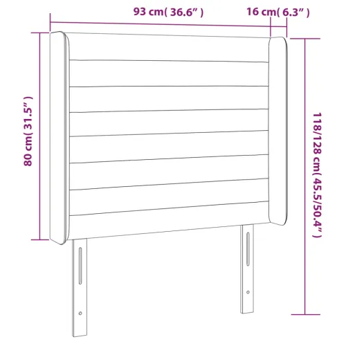 Uzglavlje s ušima plavo 93x16x118/128 cm od tkanine - Plava 93 x 16 x 118/128 cm Cijena
