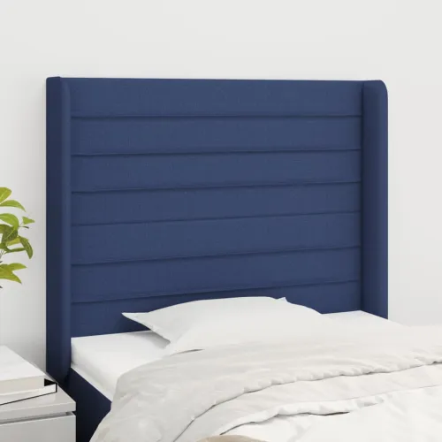 Uzglavlje s ušima plavo 93x16x118/128 cm od tkanine - Plava 93 x 16 x 118/128 cm Cijena