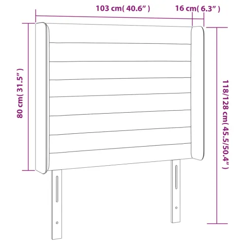 Uzglavlje s ušima svjetlosivo 103x16x118/128 cm od tkanine - Svjetlosiva 103 x 16 x 118/128 cm Cijena
