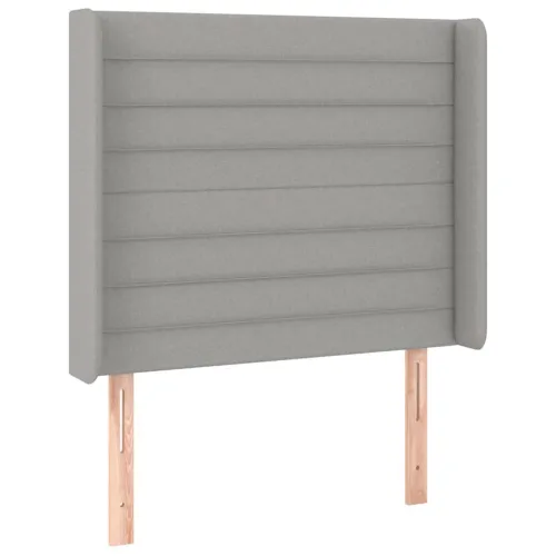 Uzglavlje s ušima svjetlosivo 103x16x118/128 cm od tkanine - Svjetlosiva 103 x 16 x 118/128 cm Cijena