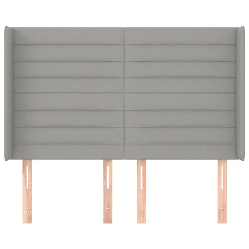 Uzglavlje s ušima svjetlosivo 147x16x118/128 cm od tkanine - Svjetlosiva 147 x 16 x 118/128 cm Cijena