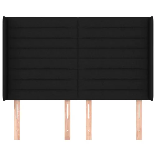 Uzglavlje s ušima crno 147x16x118/128 cm od tkanine - Crna 147 x 16 x 118/128 cm Cijena