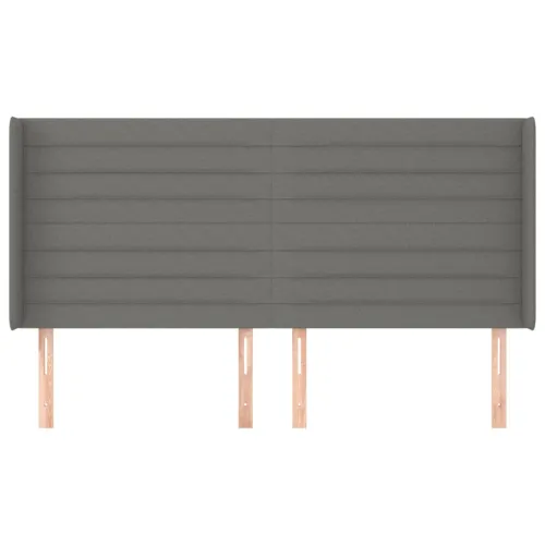 Uzglavlje s ušima tamnosivo 163x16x118/128 cm od tkanine - Tamno siva 163 x 16 x 118/128 cm Cijena