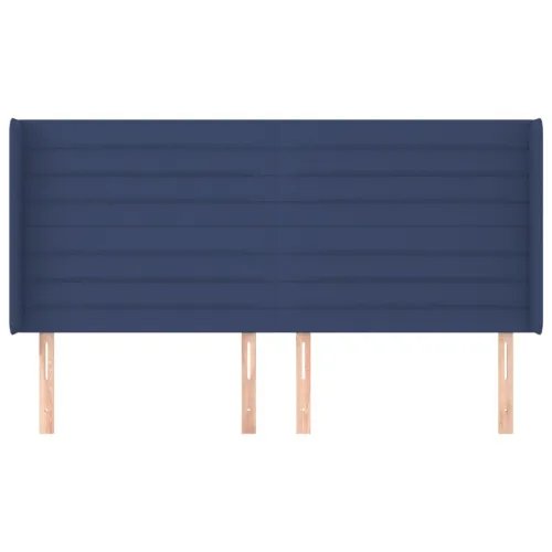 Uzglavlje s ušima plavo 163x16x118/128 cm od tkanine - Plava 163 x 16 x 118/128 cm Cijena