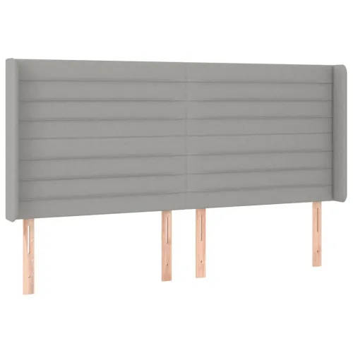 Uzglavlje s ušima svjetlosivo 183x16x118/128 cm od tkanine - Svjetlosiva 183 x 16 x 118/128 cm Cijena