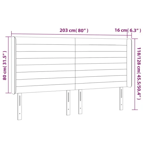 Uzglavlje s ušima smeđesivo 203x16x118/128 cm od tkanine - Sivo-smeđa 203 x 16 x 118/128 cm Cijena