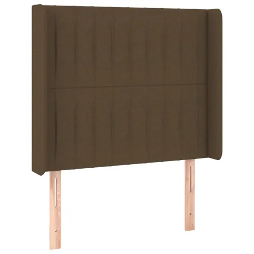 Uzglavlje s ušima tamnosmeđe 93x16x118/128 cm od tkanine - Tamno smeđa 93 x 16 x 118/128 cm Cijena