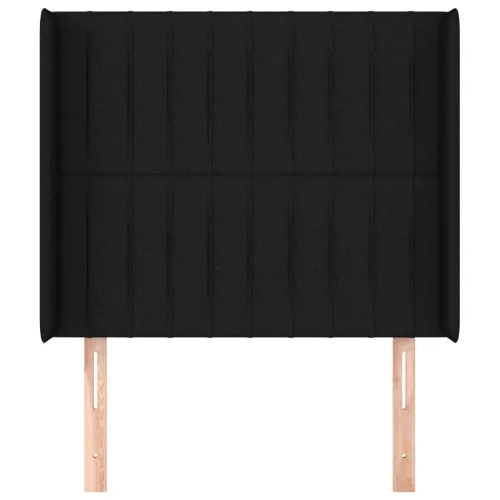 Uzglavlje s ušima crno 103x16x118/128 cm od tkanine - Crna 103 x 16 x 118/128 cm Cijena
