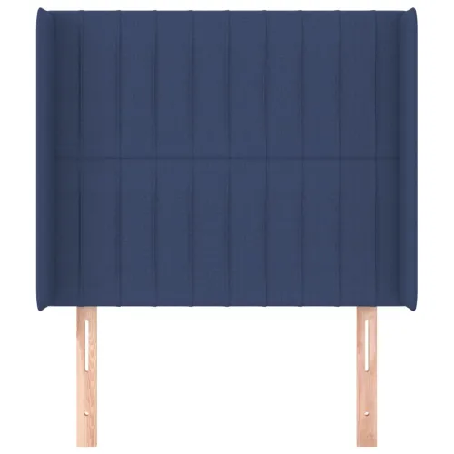 Uzglavlje s ušima plavo 103x16x118/128 cm od tkanine - Plava 103 x 16 x 118/128 cm Cijena