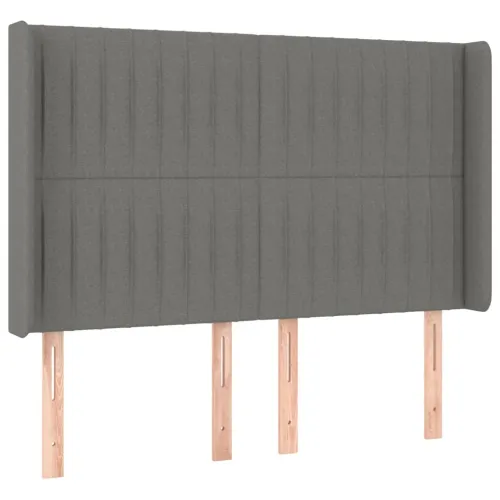 Uzglavlje s ušima tamnosivo 147x16x118/128 cm od tkanine - Tamno siva 147 x 16 x 118/128 cm Cijena