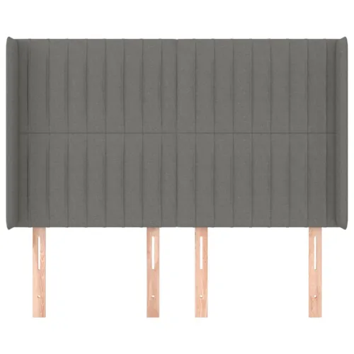 Uzglavlje s ušima tamnosivo 147x16x118/128 cm od tkanine - Tamno siva 147 x 16 x 118/128 cm Cijena