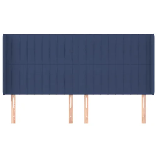 Uzglavlje s ušima plavo 163x16x118/128 cm od tkanine - Plava 163 x 16 x 118/128 cm Cijena