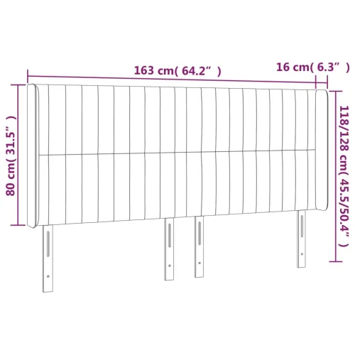 Uzglavlje s ušima plavo 163x16x118/128 cm od tkanine - Plava 163 x 16 x 118/128 cm Cijena