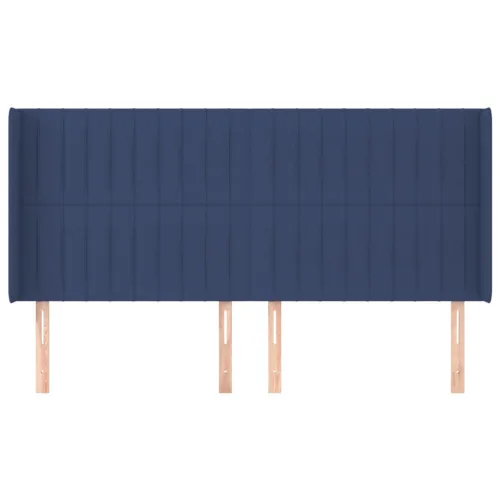 Uzglavlje s ušima plavo 203x16x118/128 cm od tkanine - Plava 203 x 16 x 118/128 cm Cijena