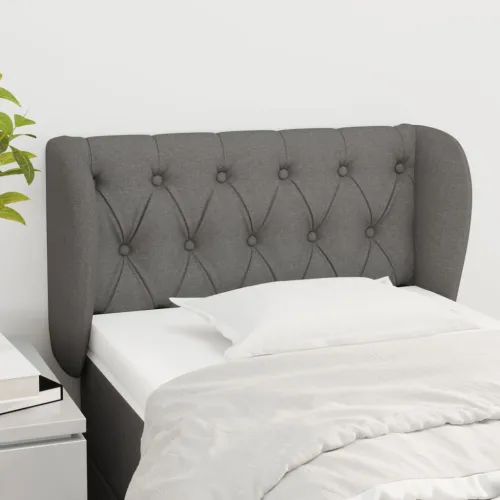 Uzglavlje s ušima tamnosivo 83x23x78/88 cm od tkanine - Tamno siva 83 x 23 x 78/88 cm Cijena