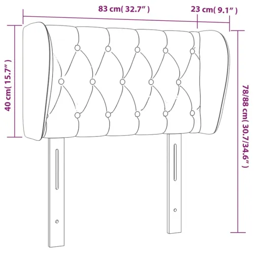 Uzglavlje s ušima tamnosivo 83x23x78/88 cm od tkanine - Tamno siva 83 x 23 x 78/88 cm Cijena