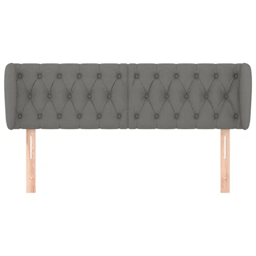 Uzglavlje s ušima tamnosivo 163x23x78/88 cm od tkanine - Tamno siva 163 x 23 x 78/88 cm Cijena