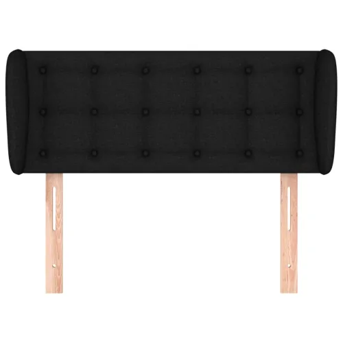 Uzglavlje s ušima crno 103x23x78/88 cm od tkanine - Crna 103 x 23 x 78/88 cm Cijena