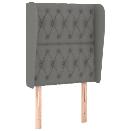 Uzglavlje s ušima tamnosivo 83 x 23 x 118/128 cm od tkanine - Tamno siva 83 x 23 x 118/128 cm Cijena