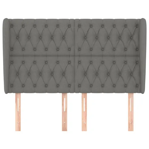 Uzglavlje s ušima tamnosivo 163x23x118/128 cm od tkanine - Tamno siva 163 x 23 x 118/128 cm Cijena