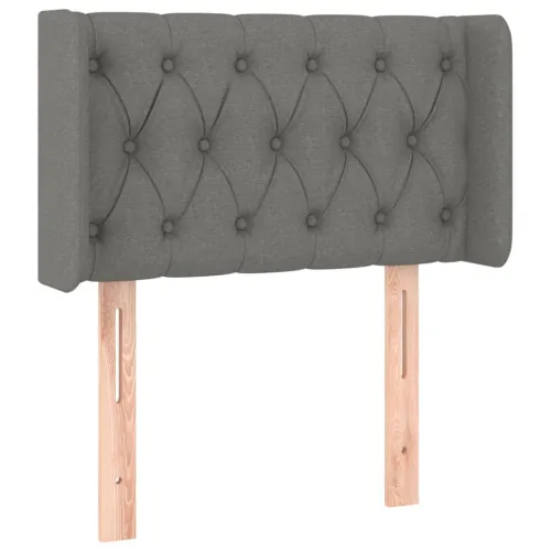 Uzglavlje s ušima tamnosivo 83x16x78/88 cm od tkanine - Tamno siva 83 x 16 x 78/88 cm Cijena