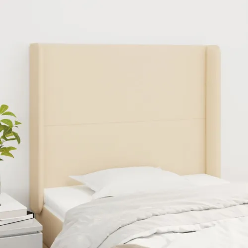Uzglavlje s ušima krem 83x16x118/128 cm od tkanine - Krema 83 x 16 x 118/128 cm Cijena