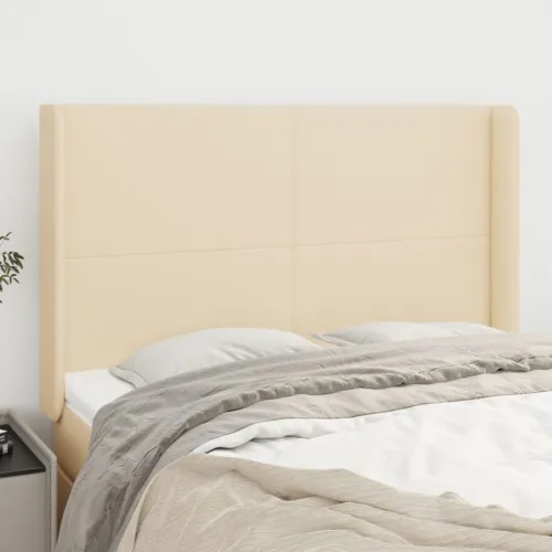 Uzglavlje s ušima krem 147x16x118/128 cm od tkanine - Krema 147 x 16 x 118/128 cm Cijena