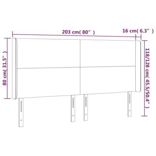 Uzglavlje s ušima krem 203x16x118/128 cm od tkanine - Krema 203 x 16 x 118/128 cm Cijena