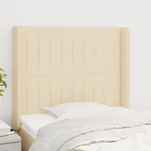 Uzglavlje s ušima krem 83x16x118/128 cm od tkanine - Krema 83 x 16 x 118/128 cm Cijena