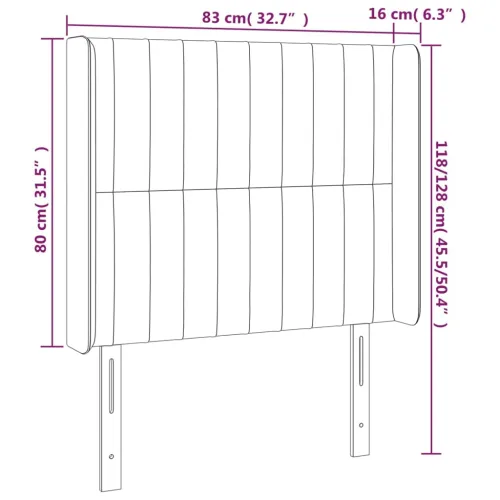 Uzglavlje s ušima krem 83x16x118/128 cm od tkanine - Krema 83 x 16 x 118/128 cm Cijena