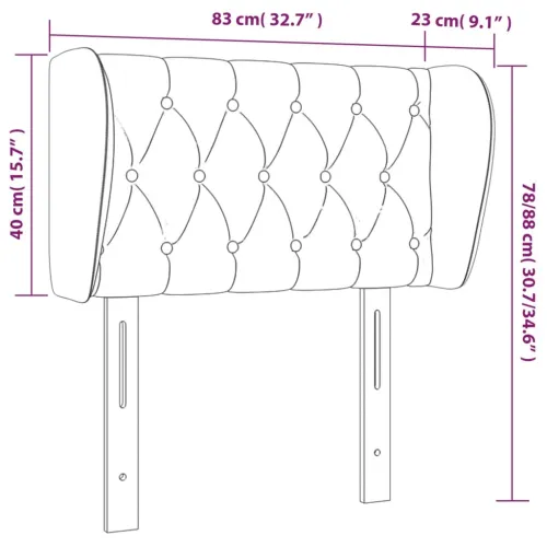 Uzglavlje s ušima krem 83x23x78/88 cm od tkanine - Krema 83 x 23 x 78/88 cm Cijena