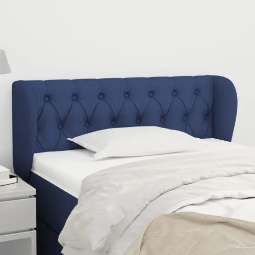 Uzglavlje s ušima plavo 93x23x78/88 cm od tkanine - Plava 93 x 23 x 78/88 cm Cijena