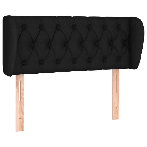 Uzglavlje s ušima crno 103x23x78/88 cm od tkanine - Crna 103 x 23 x 78/88 cm Cijena