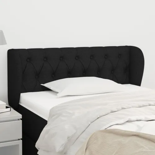 Uzglavlje s ušima crno 103x23x78/88 cm od tkanine - Crna 103 x 23 x 78/88 cm Cijena