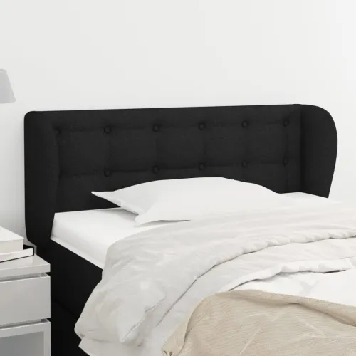 Uzglavlje s ušima crno 83x23x78/88 cm od tkanine - Crna 83 x 23 x 78/88 cm Cijena