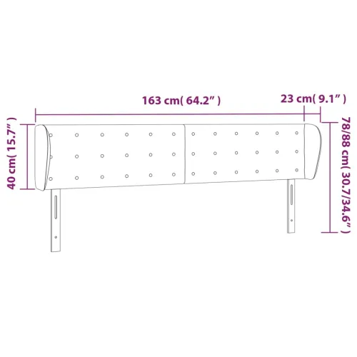 Uzglavlje s ušima crno 163x23x78/88 cm od tkanine - Crna 163 x 23 x 78/88 cm Cijena